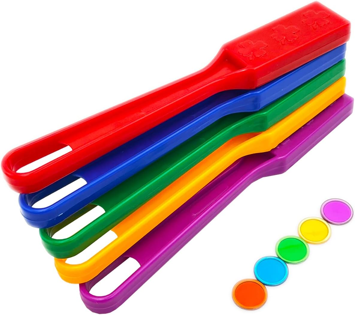 Magnetic Bingo Wand with 500 Metal Chips, 5-Pack - 5 Color Chips for Large Group Games, Family Game Night, Sensory Bins, Counting and Sorting, Science & Educational Activities image number 1