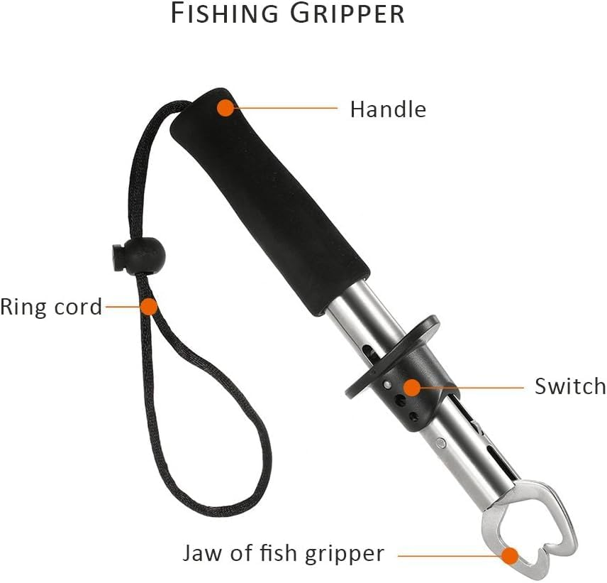 WADY Professional Fish Lip Gripper Holder, Portable Stainless Steel Fish Lip Grip, Fishing Lip Grip, Fish Grabber, Durable Fish Gripper, Fish Holder, Secure Fish Lip Gripper for Fishing Enthusiasts image number 4