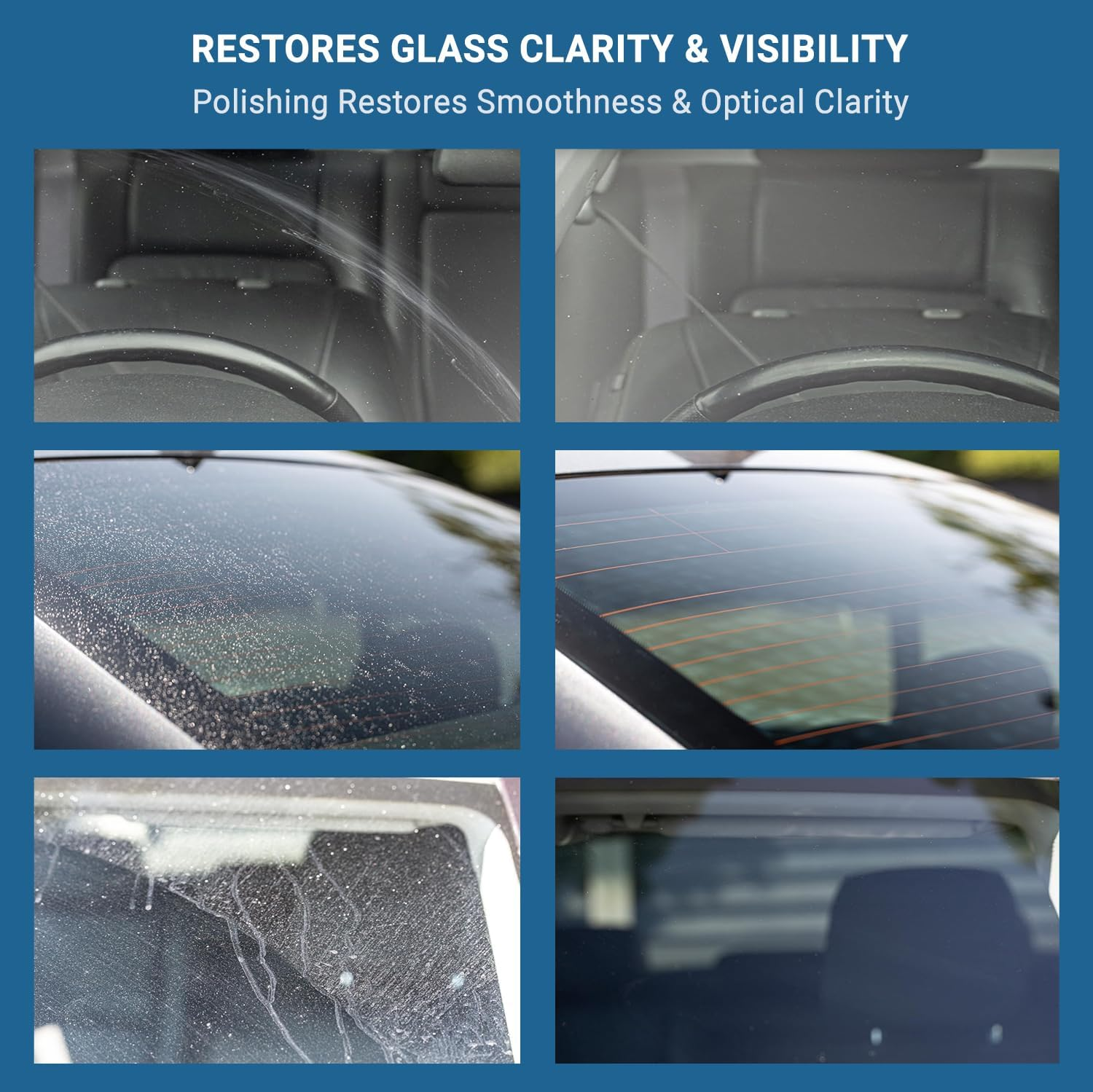 Glass Polish 21005 DIY Windscreen Polishing Kit for Automotive Glass Polishing - &Oslash; 75Mm with Drill Attachment