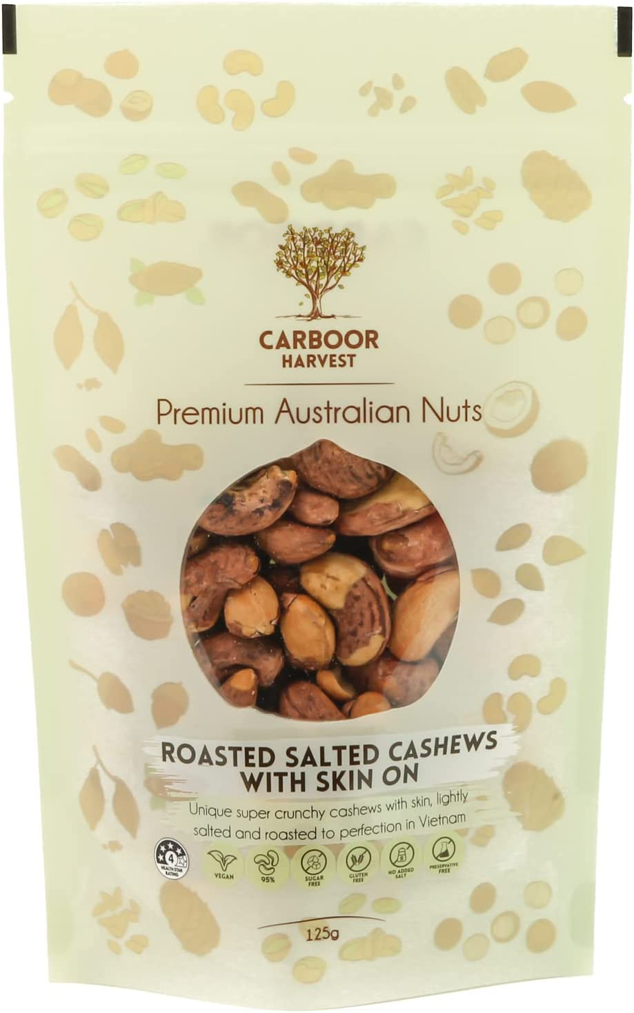 Carboor Harvest Roasted Salted Cashews with Skin on 250 G image number 2