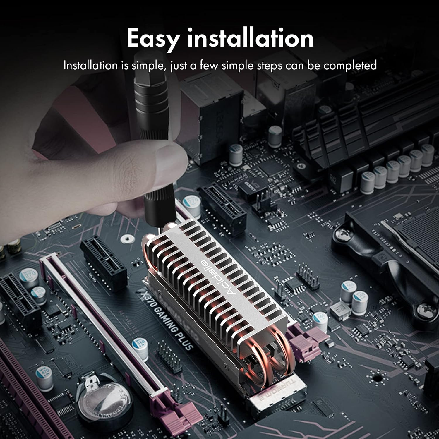 M.2 2280 SSD Heatsink, Double - Aluminum Heat Sink for PCIE M.2 NVME SSD or SATA M.2 SSD with Silicone Thermal Pad image number 6