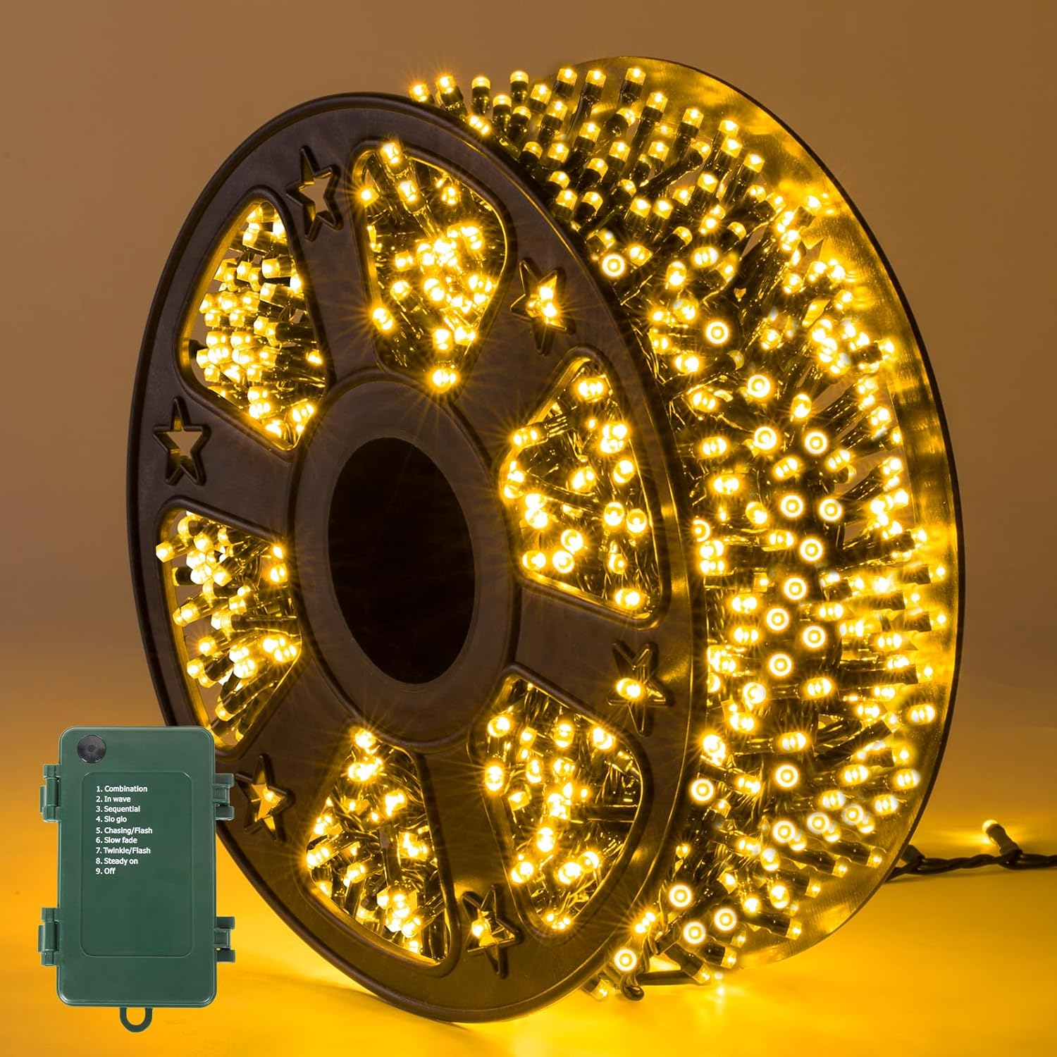 Quntis 25M 1000 LED Warm White Fairy Lights Timer 8 Modes Waterproof Indoor/Outdoor Christmas Cluster Lights image number 2