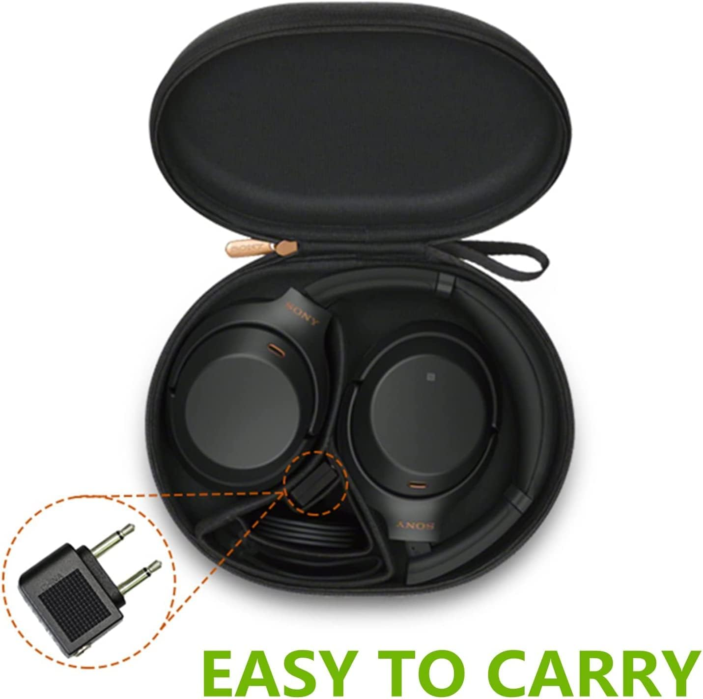 WH-1000XM4 Airplane Headphone Adapter 3.5Mm Golden Plated Airline Earphone Adapter for In-Flight Entertainment System Compatible with Sony WH1000XM4 WH-1000XM3 WH-1000XM2 MDR-1000X EX750NA Headphones image number 4