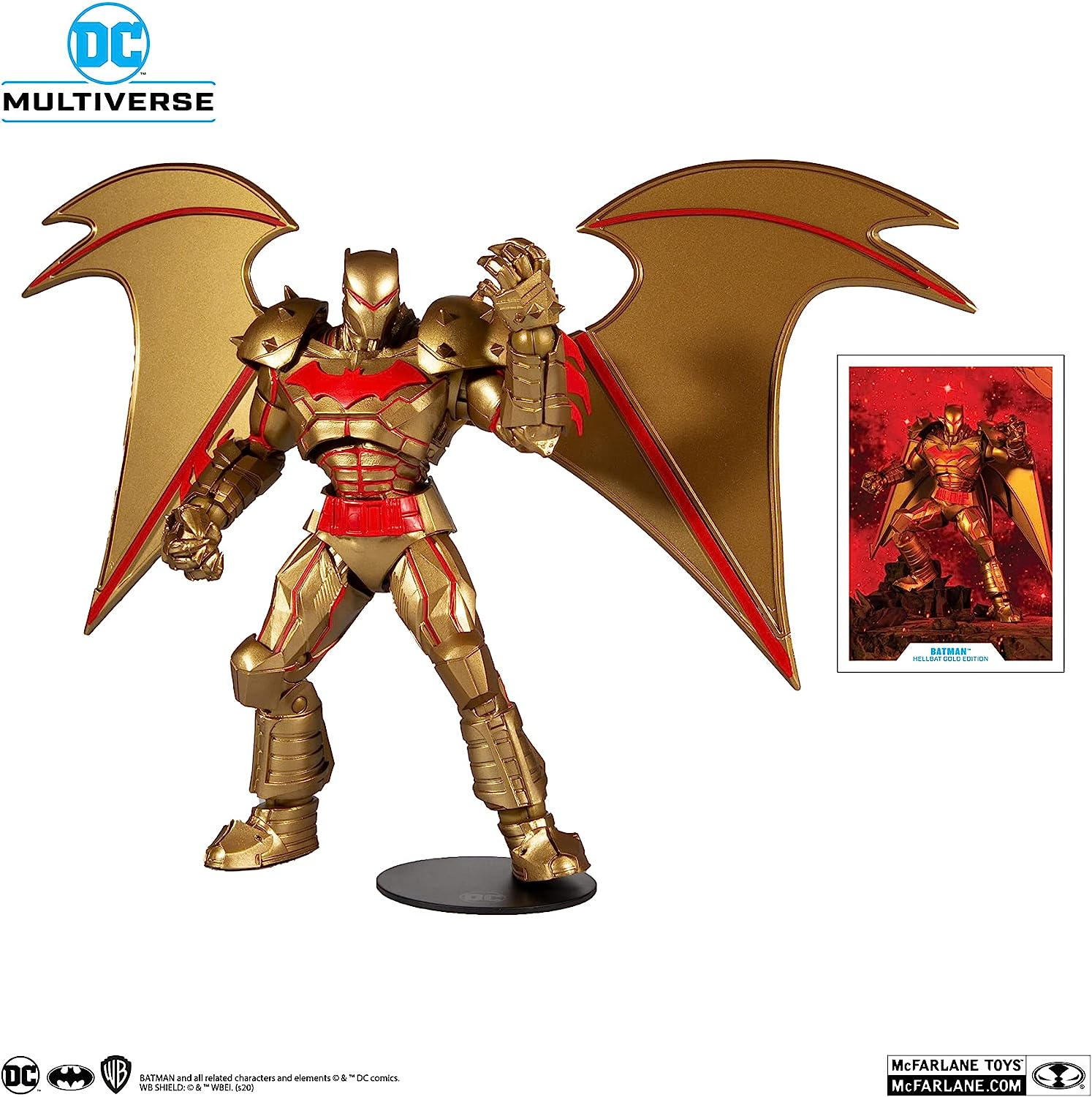 Mcfarlane Toys Dc Multiverse Hellbat Gold Edition Batman Action Figure, 7-Inch Height image number 3