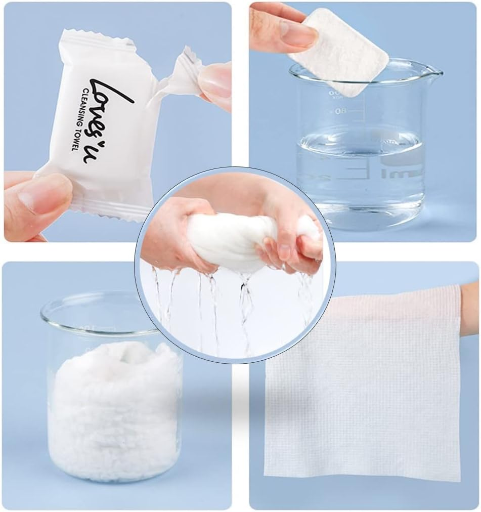 Compressed Washcloths Towels, Premium Disposable Wash Cloths for Travel Camping image number 6