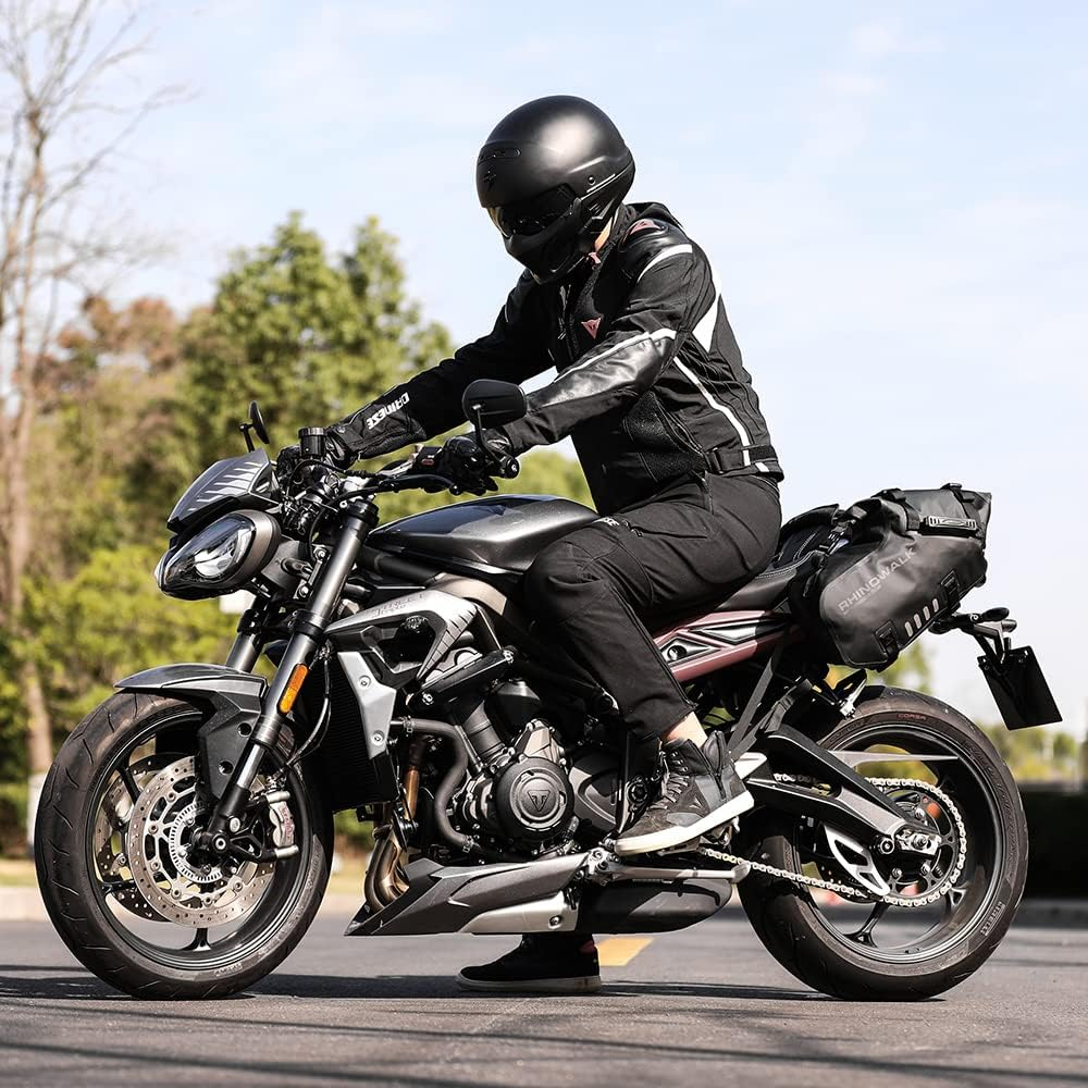 Rhinowalk Motorcycle Saddle Bag Waterproof 18L (9Lx2) Motorcycle Side Pannier Bag Anti-Vibration Motorbike Bag Motorcycle Accessories MT1418 Black image number 4