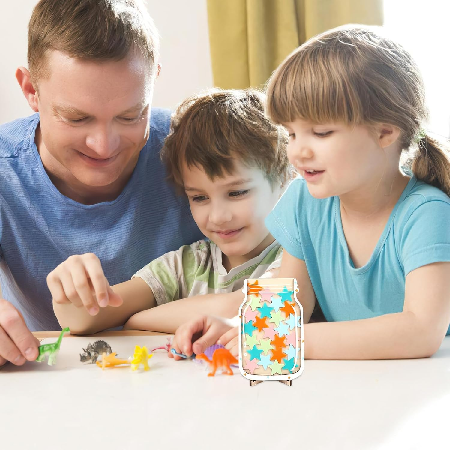 Customized Stars Reward Jar with Magnetic Chart for Classroom and Home, Kids Behavioral Management System image number 5