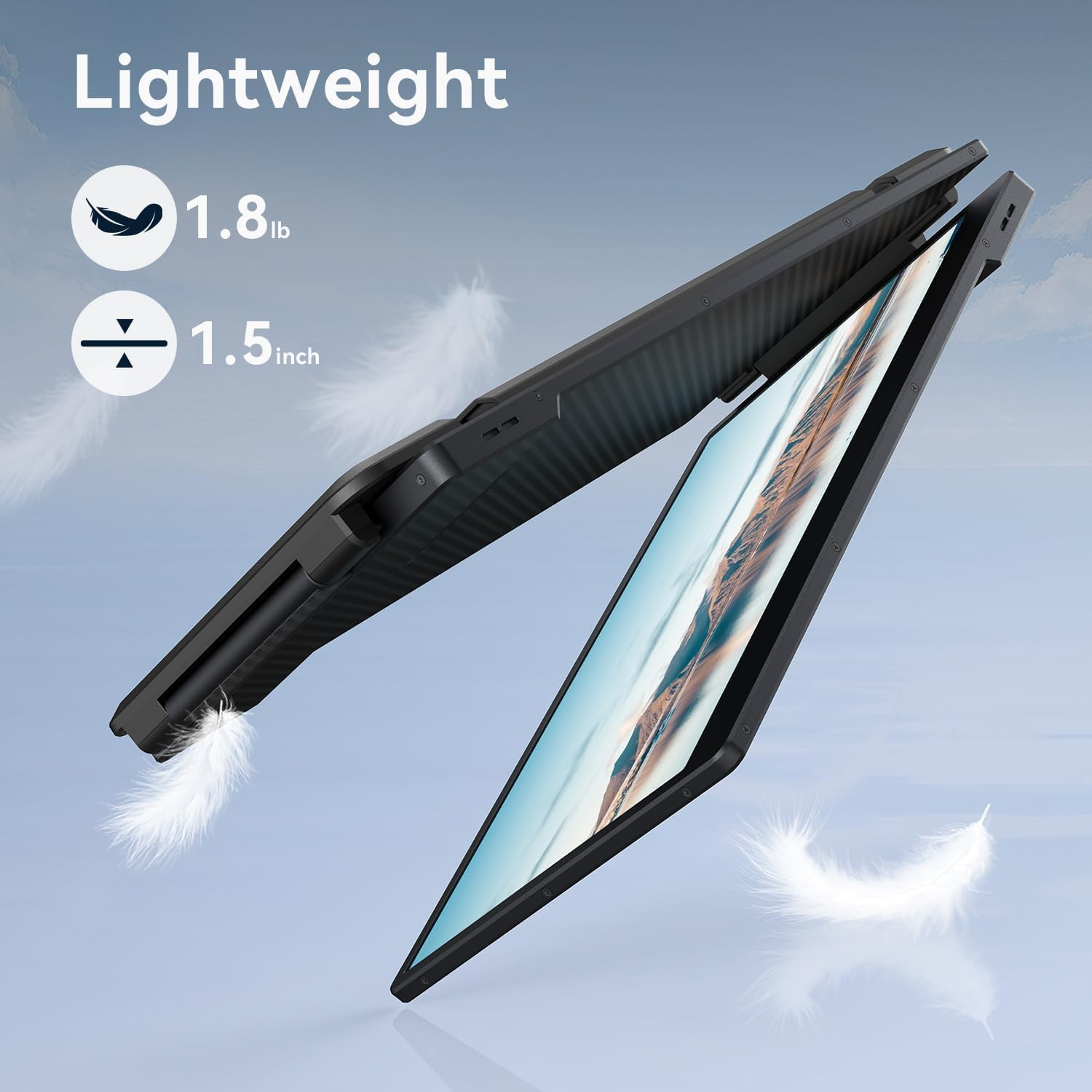 14'' 1080P Portable Dual Monitor Extender for Laptops - USB C and HDMI, Plug-Play for Dual Display on Mac and Windows, Fits 13''-17.3'' Laptops image number 4