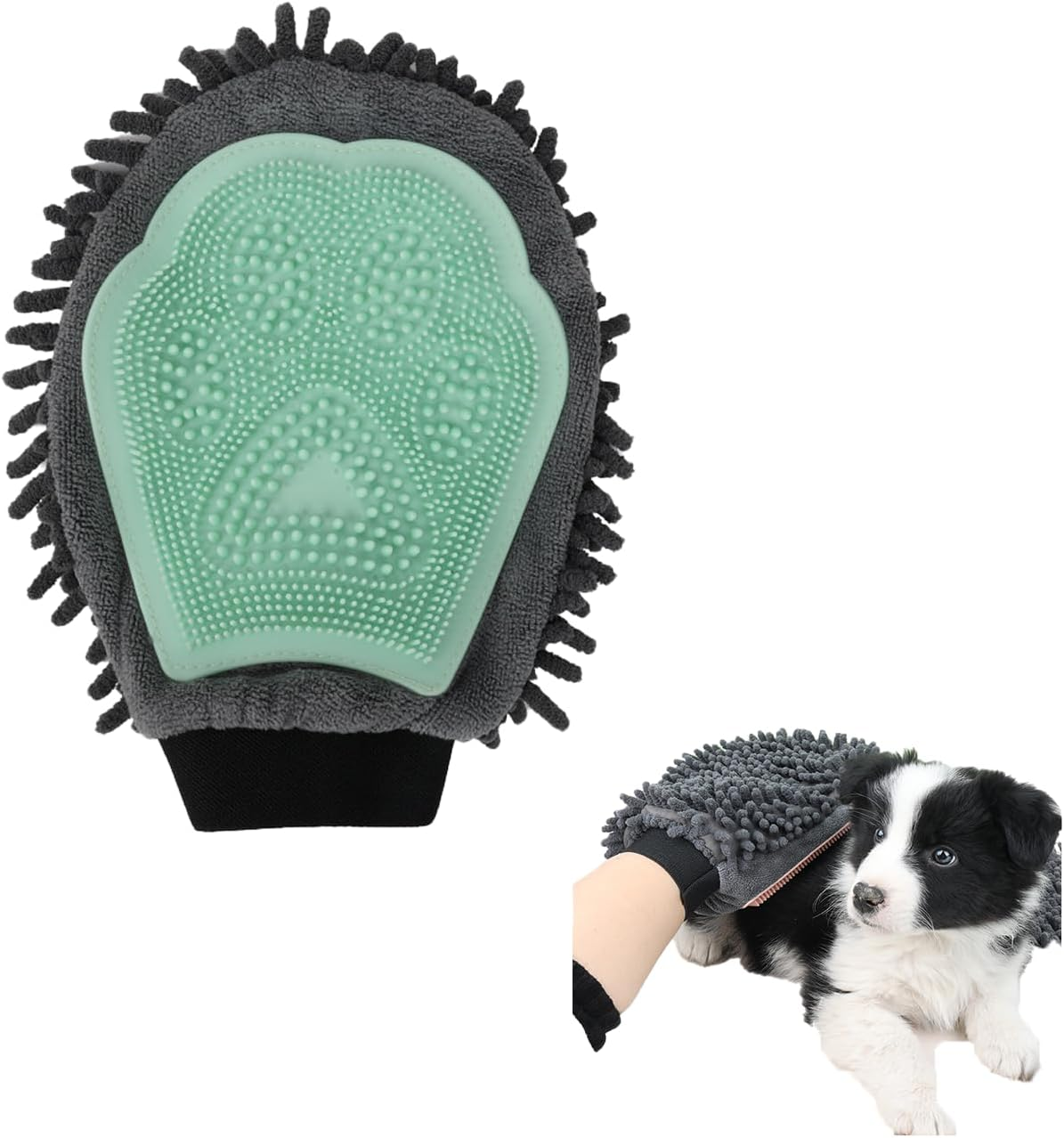 Pet Bath Gloves, Double-Sided Design Bath/Beauty and Pet Massage Gloves, Easy to Absorb Water, Suitable for Warm Skin, Ideal Tool for Any Pet Owner of Dogs, Cats, Rabbits, Horses image number 6