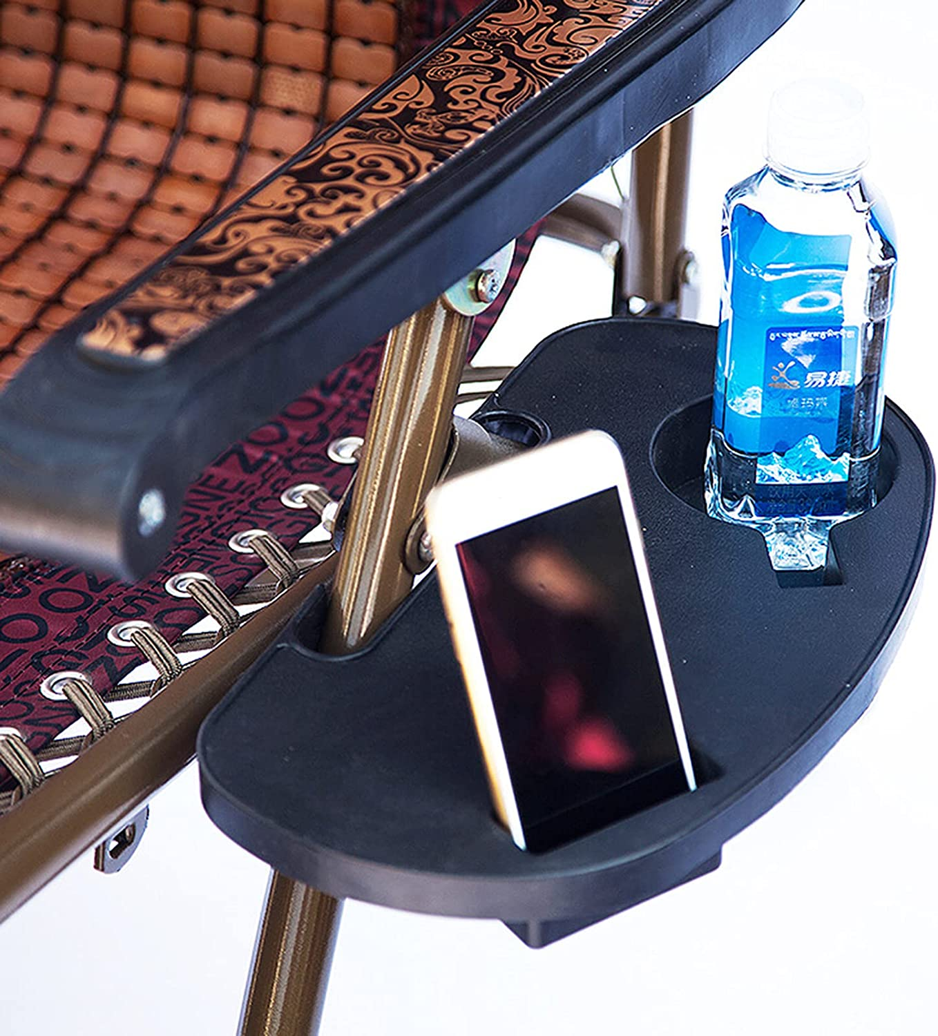 Clip on Side Chair Table Drink Tray Leisure Phone Cup Plastic Holder for Garden Beach Reclining Sun Lounger Accessories image number 6