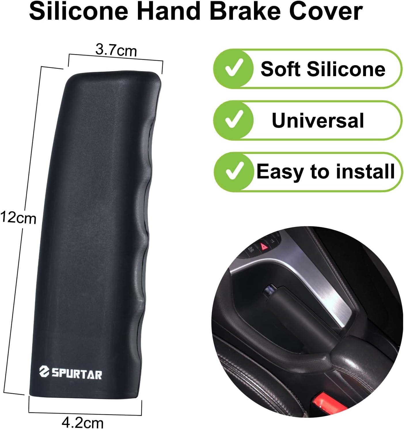 Universal Car Auto anti Slip Soft Silicone E-Brake Handle Sleeve Cover Hand Parking Brake Cover Boot E-Brake Grip Sleeve Protector image number 3