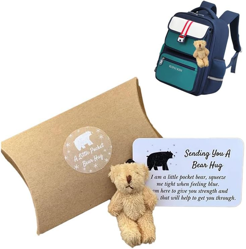 Cute Mini Plush Stuffed Bear Hug with Greeting Card - Pocket Bear for Special Encourage Gifts - Graduation, Birthday, Wedding, Christmas (Light Brown) image number 5