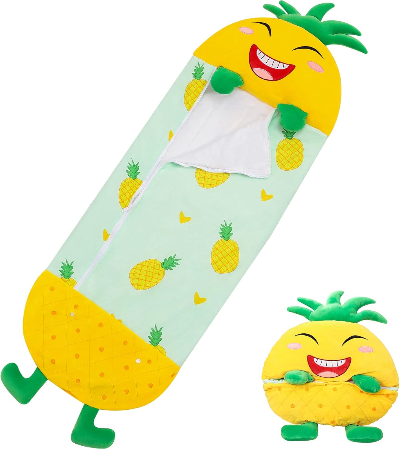 Kids Sleeping Bag with Pillow Toddler Fluffy Sherpa Winter Blanket Camping Sleeping Bags for Boys or Girls image number 6