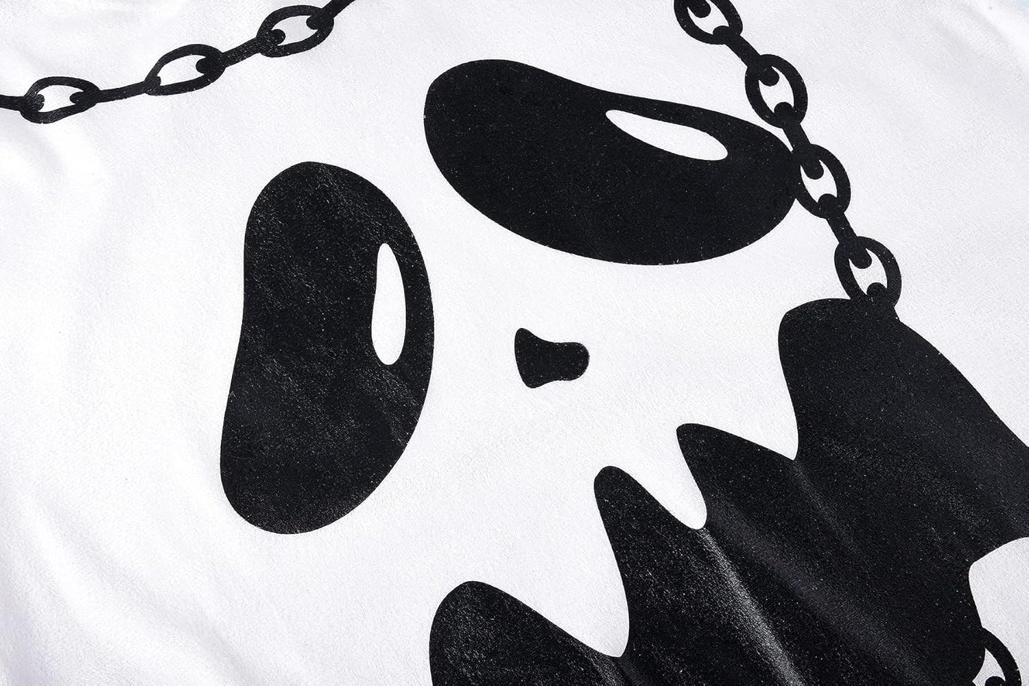 Relibeauty Ghost Costume Kids with Pumpkin Bag Halloween Costumes,White image number 5