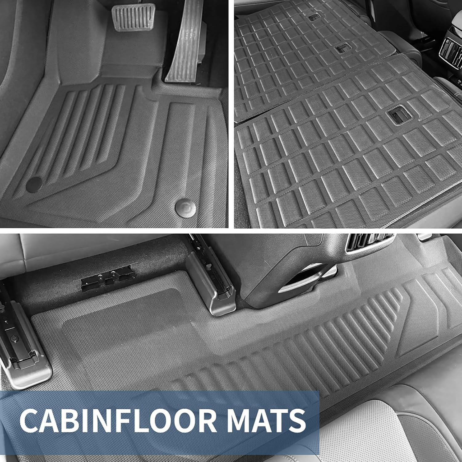 For BYD Sealion6 2025-2026 XPE 3D Floor Mats and Trunk Mats and Second Row Seat Back Mat Durable Noise-Reducing Rubber High Performance Waterproof Wrinkle Resistant and anti Slip(Au RHD 6 PCS)