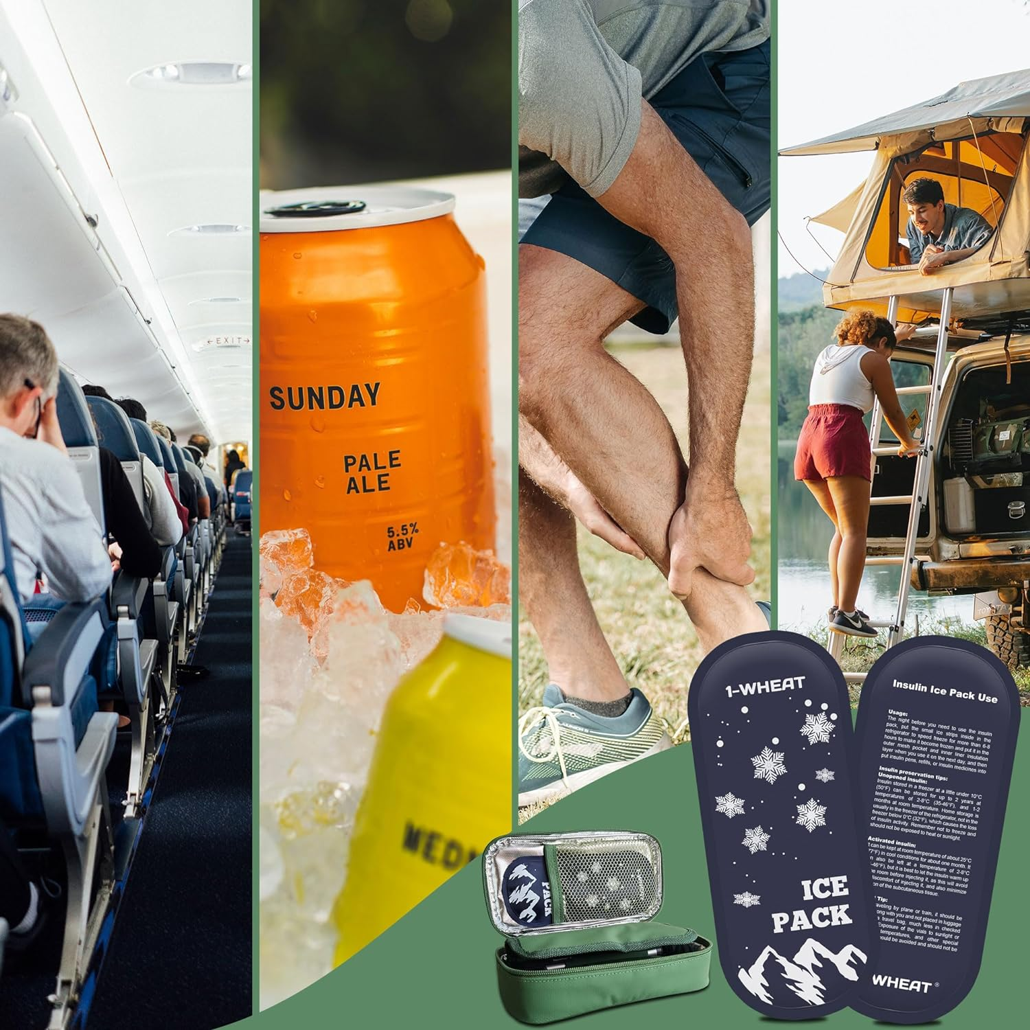 (2 Packs) Insulin Diabetes Gel Ice Packs for Insulated Medication Travel Bag image number 2