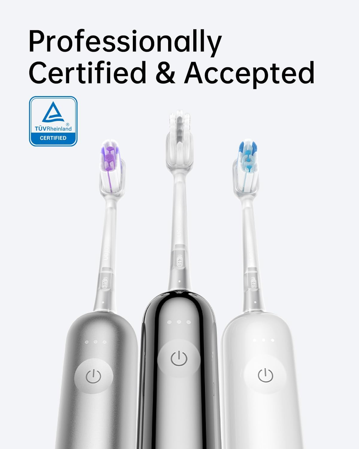 Laifen Electric Toothbrush Heads 6 Packs, Compatible with Laifen Wave Electric Toothbrush (Super-Clean, Transparent) image number 4