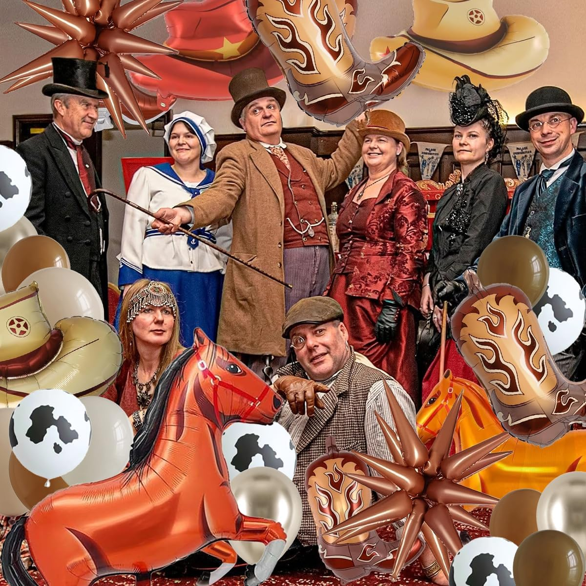 Western Theme Party Decorations, Cowboy Balloons, 12 Inch Latex Brown Cow Print Balloons for Western Party Decorations, Rodeo Party Decorations, Cowboy Birthday Party Decorations
