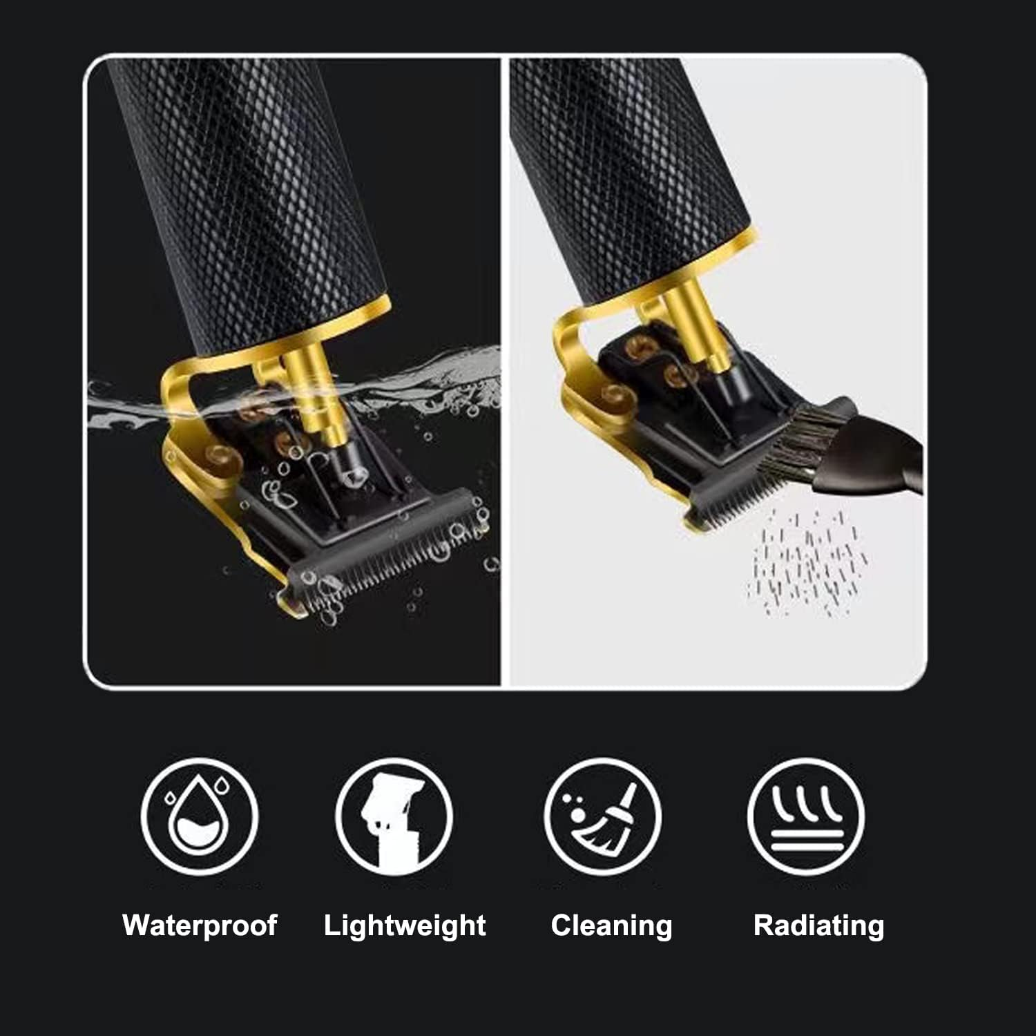 Hair Clippers for Men - Cordless Electric Hair Trimmer Beard Trimmer Shaver, Zero Gapped Edgers with Guide Combs, Black image number 5