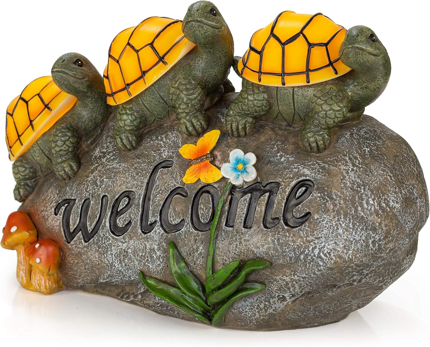 VP Home Welcome Turtles on a Rock Solar Powered LED Outdoor Decor Garden Light image number 6