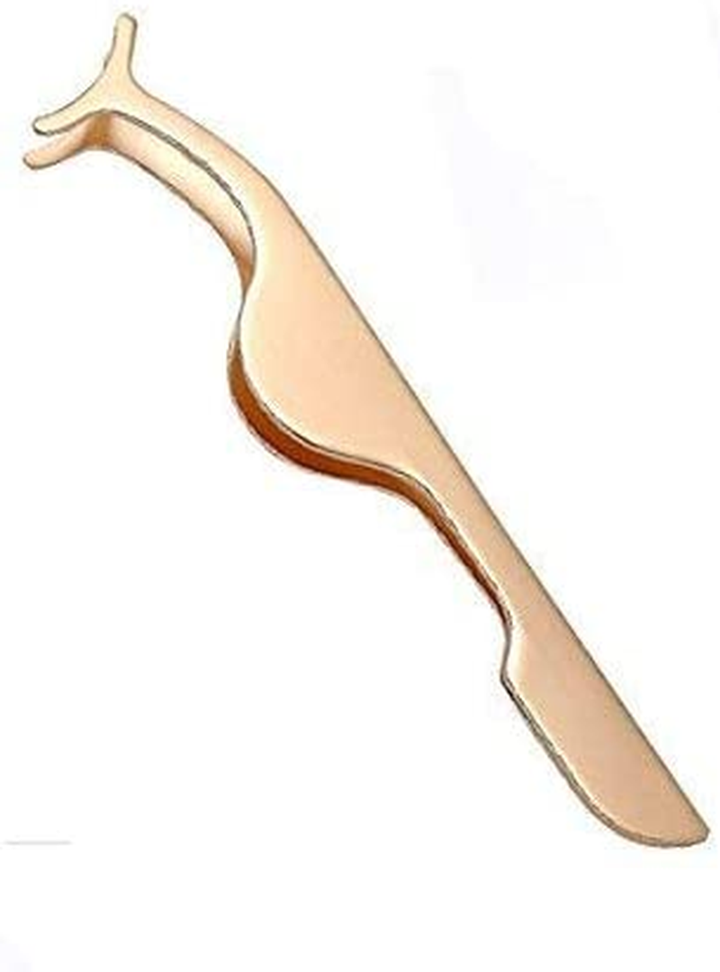 False Eyelashes Applicator Tool Eyelash Extension Tweezers Remover Clip Tweezers Nipper (Golden)
