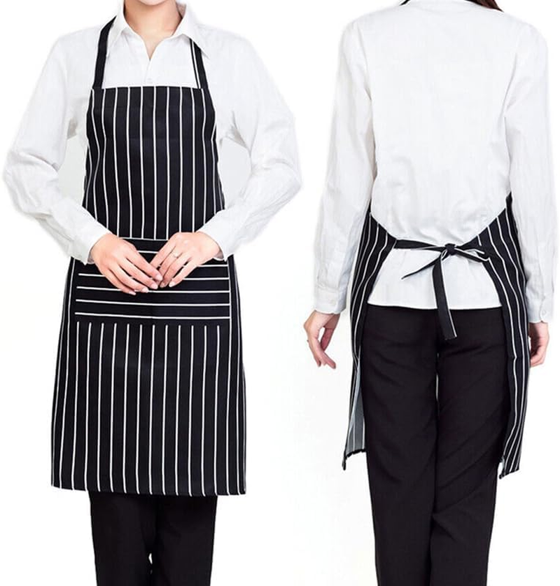 EZONEDEAL Bib Apron, Unisex Aprons Adjustable Waterdrop Resistant with 2 Front Pockets, Cooking Kitchen Apron for Chef, BBQ Drawing Apron Bulk, Chef Aprons for Cooking