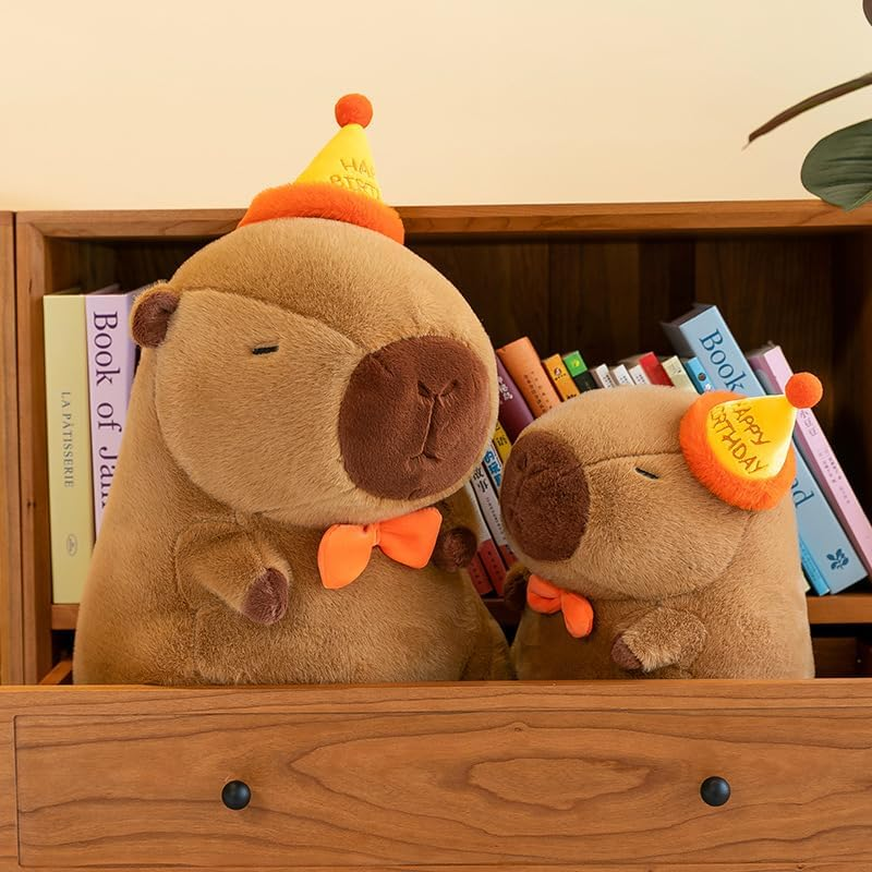 Cute Birthday Capybara Plush, 12-Inch Kawaii Stuffed Animal Soft Toy, Birthday Gifts, Party Decoration for Kids image number 6