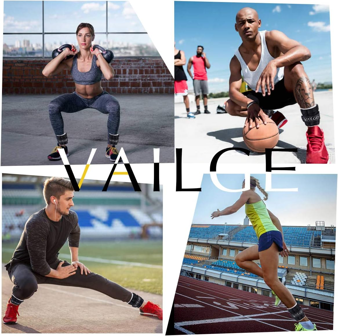 Ankle Weights Adjustable Leg Weights for Fitness Jogging Walking Exercise, Ankle Weights Women Men 0.5KG - 3KG, Black Grey Pink Blue Purple Wrist and Ankle Weights image number 4