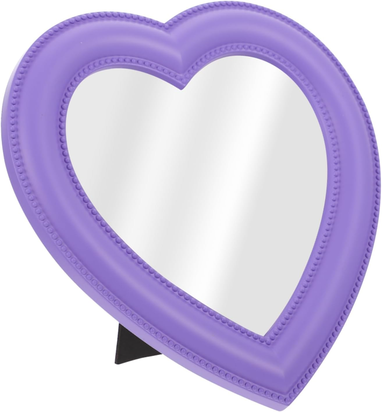 1Pc Heart-Shaped Cosmetic Mirror Vintage Heart Mirror Desktop Make up Wall Mounted Makeup Room Decor Girl Bulk Aluminum White Travel Appendix