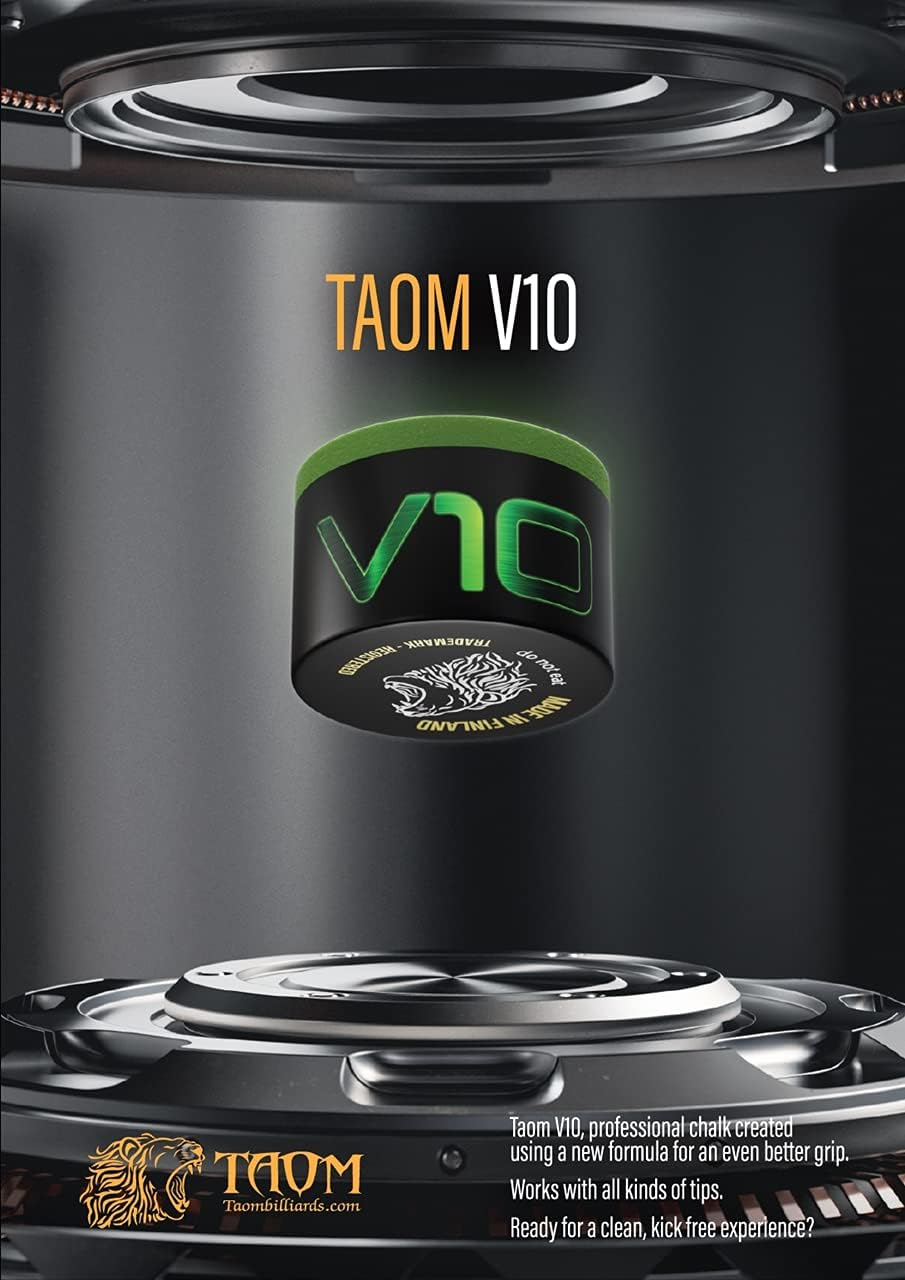 ROSETTA SPORTS PRESENTS LATEST TAOM V10 SNOOKER POOL CHALK, NEW GREEN,MADE in FINLAND in STOCK