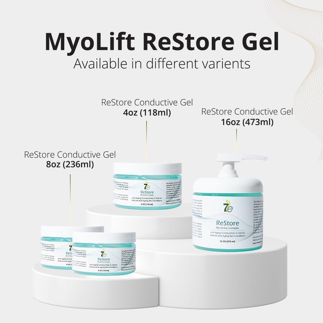 Myolift 7E Wellness Restore Conductive Microcurrent Gel with Bio-Active Complex - 4Oz - Facial Skin Care with Green Tea Extract, Hyaluronic Acid & Collagen Peptides - Anti-Aging & Skin Tightening image number 5