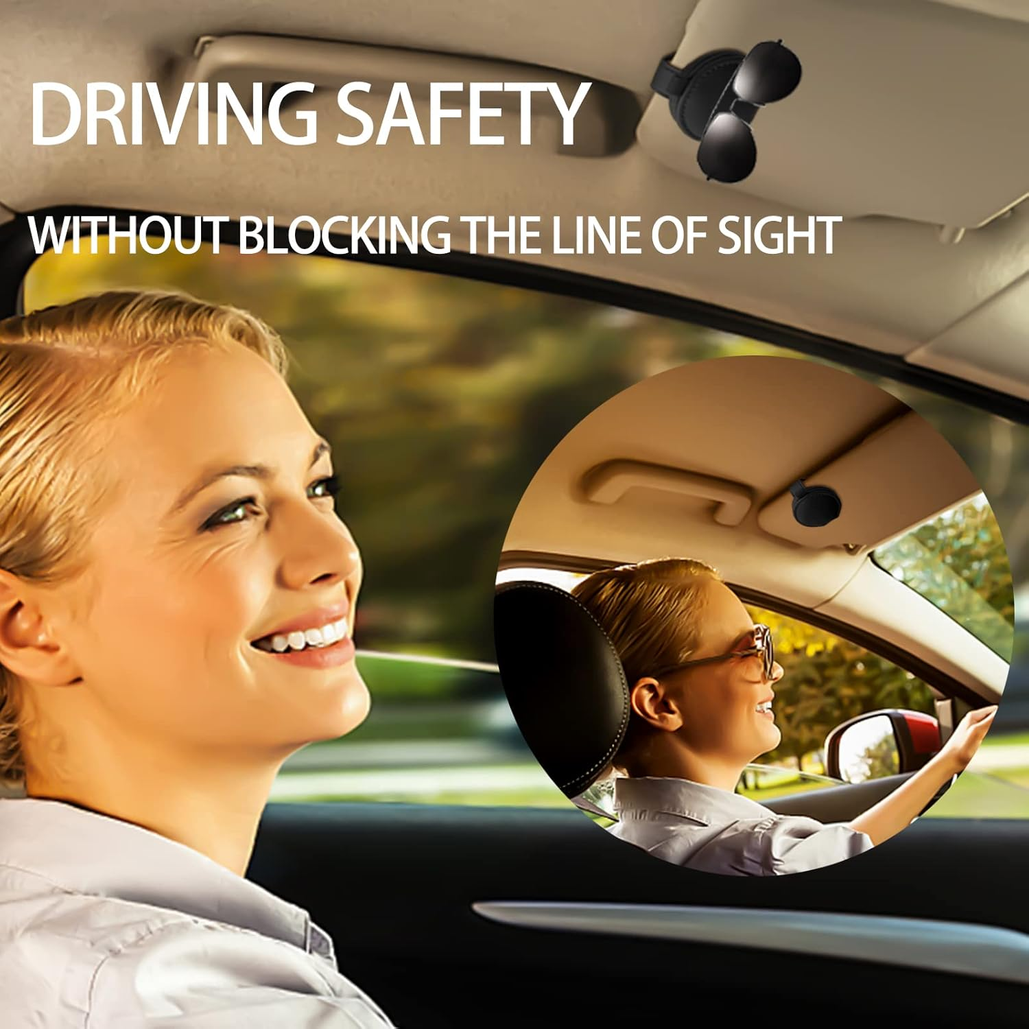 2 Pack Set Black Sunglass Holder for Car,Visor Sunglass Holder,Car Accessories for Man Women