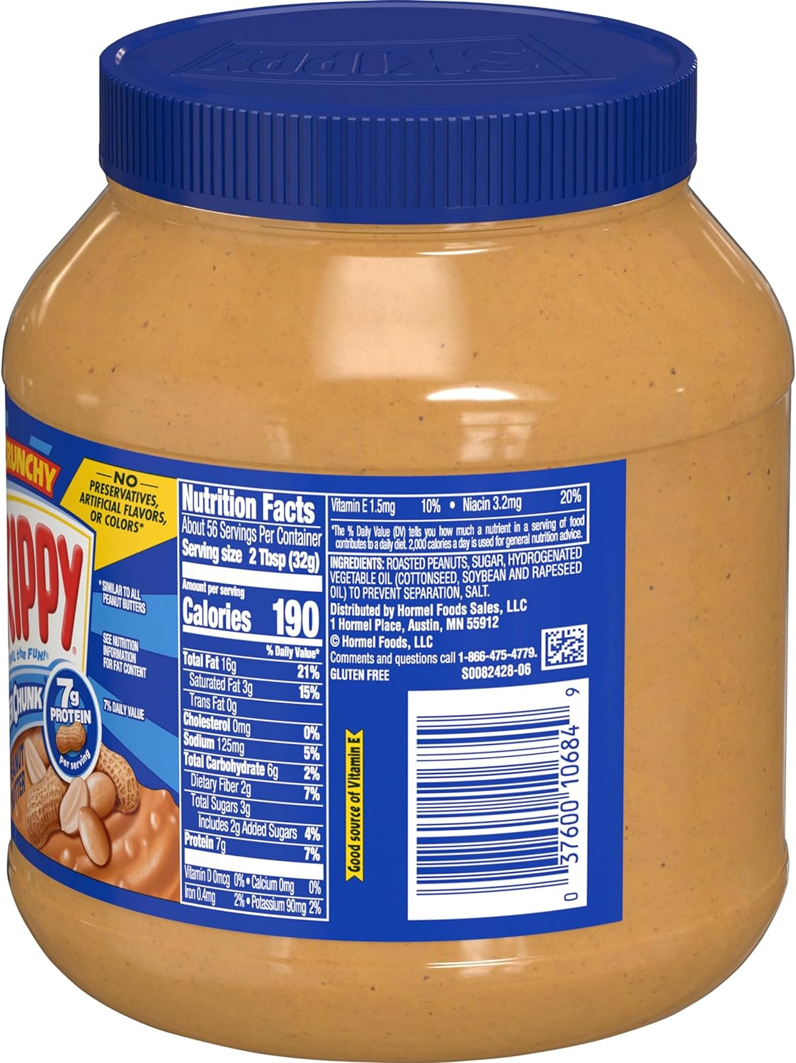 Skippy Super Chunk Extra Crunchy Peanut Butter, 64 Ounce image number 2