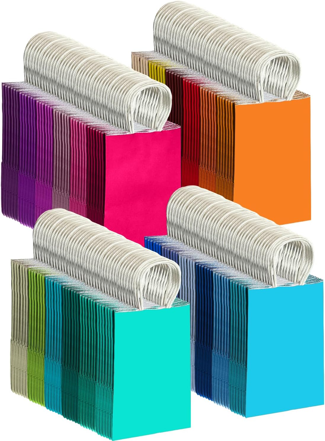 Qiqee 24PCS Medium Size 27X12X20Cm with Handles Bulk Gift Bags 24 Different Senior Color Bags Multiple Uses (8X5X11Inch, Medium Size) - Redyellow Series image number 6