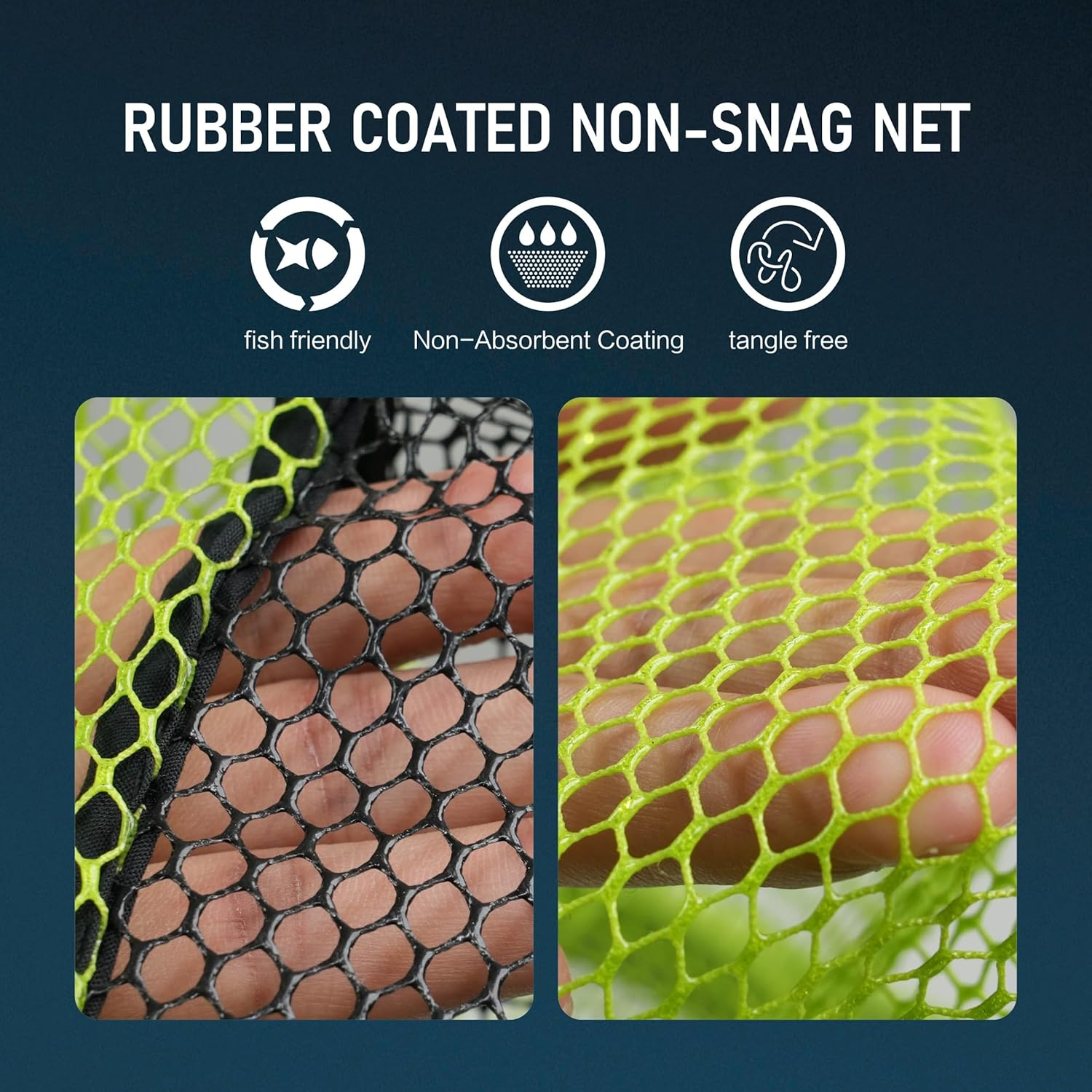 Black Paw Floating Fishing Net Foldable Telescopic Fish Landing Net Rubber Coated Fishing Net for Kayak, Fly, Trout, Fishing Net Freshwater Saltwater