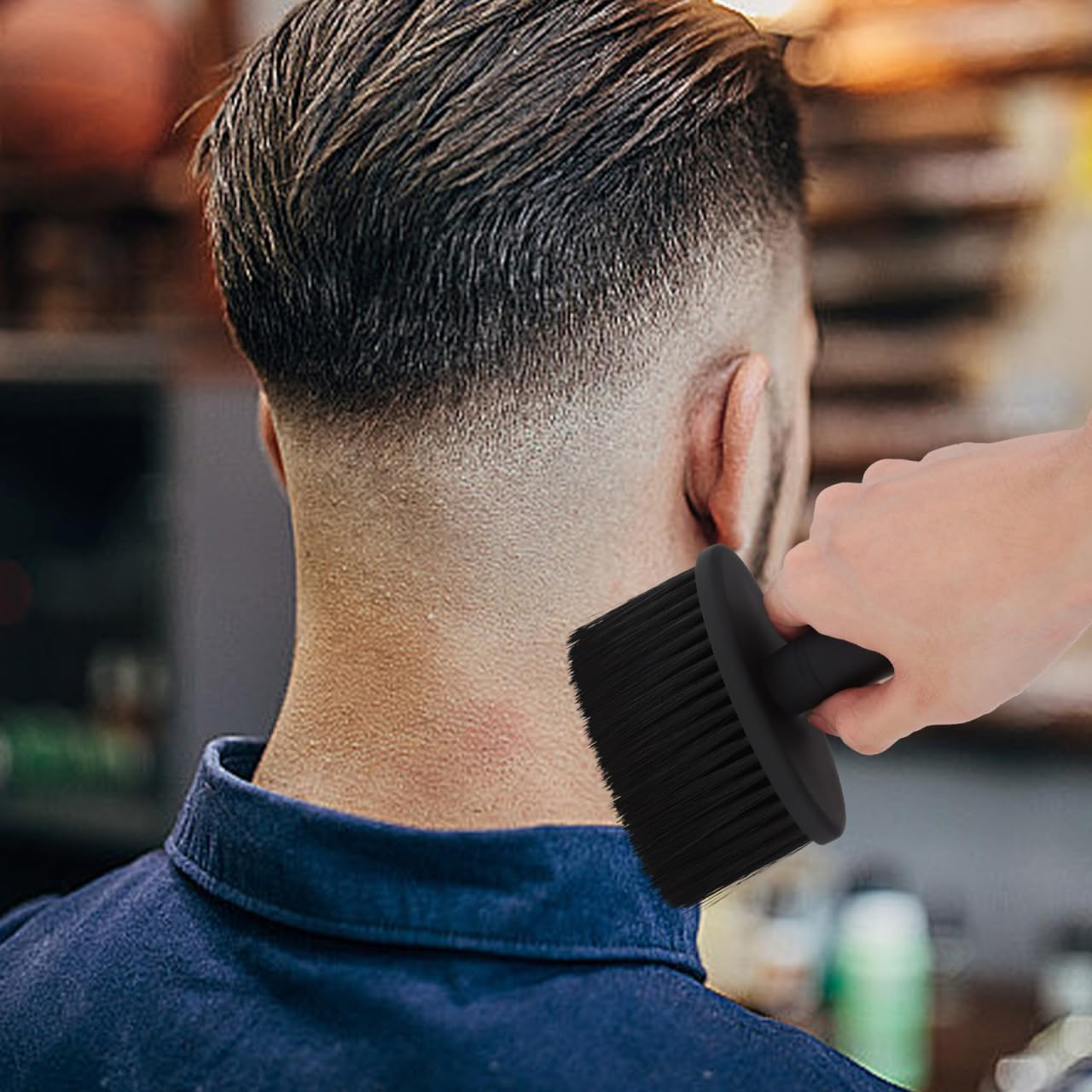 NOLITOY Neck Sweeping Comb Hair Duster Brush with Soft Bristles Ergonomic Handle for Comfortable Use Hair Cleanup Tool for Home and Salon Styling image number 6