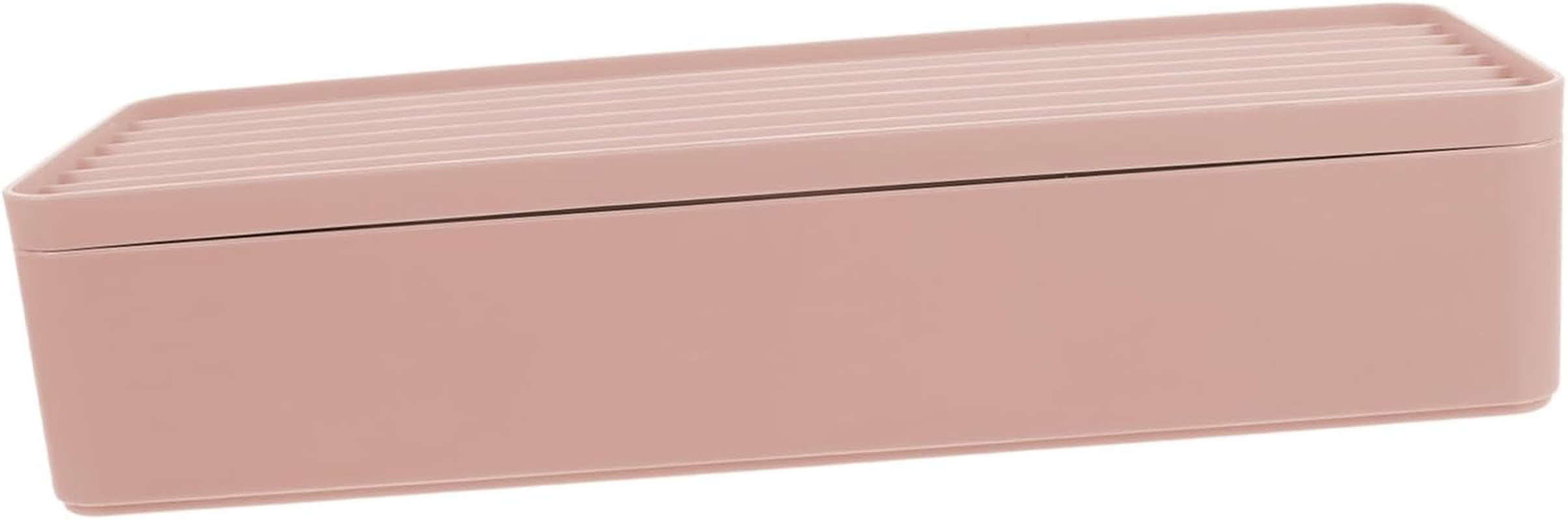 Mipcase Cable Storage Bin and Wire Storage Box with Dustproof Cover, Pink Desktop Electronic Cable Management Organizer for Home Office Charger and Computer Accessories