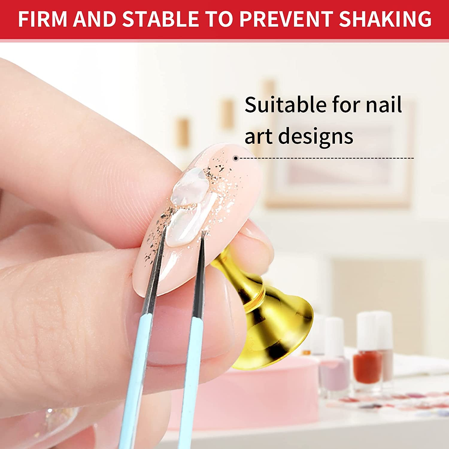 Annhua Nail Display Stand - Magnetic Nail Holder for Press on Nails, Pink, Acrylic, Fake Nails image number 6