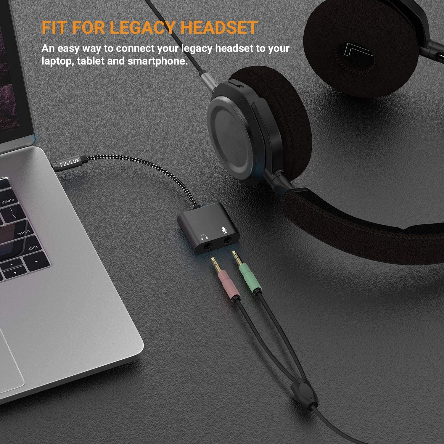 Cubilux 3.5Mm Headphone Microphone Combiner, 3.5Mm TRRS Male to TRS Female AUX MIC Splitter Compatible with Xbox One/360 PS4 PS5 Macbook Laptop PC Phone Computer Rode Videomicro image number 3