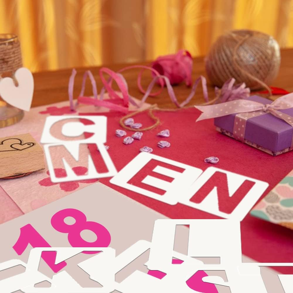 72 Pieces of Alphanumeric Templates, 2 Sets of Letter Templates, Reusable Plastic Hollow Template for Art Board, Wall, Cloth, Stone, Blackboard and Signboard image number 1