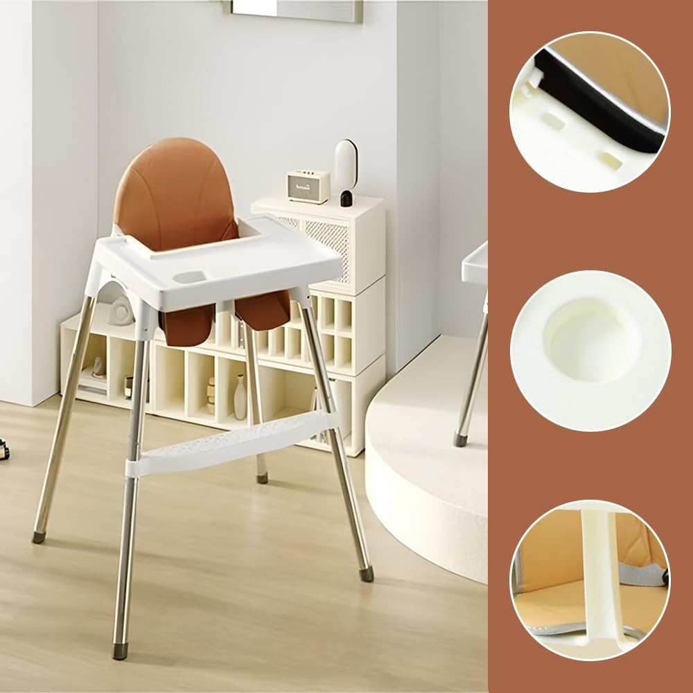 4 in 1 Baby High Chair with Removable Tray, Toddler Chair with Adjustable Height, Convertible Feeding Chair, 2-Point Adjustable Removable Dining Tray, Baby Highchairs for Ages 6 Months to 3 Years image number 4