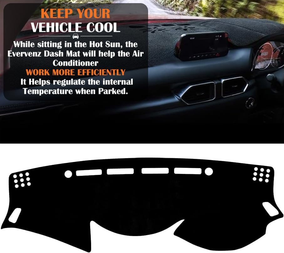 Evervenz Dash Mat for Nissan Navara 2015 2016 2017 2018 2019 2020 2021 2022 2023 2024 2025 Microfiber Leather（Without HUD） Dash Cover Dashboard Cover Navara02 image number 6