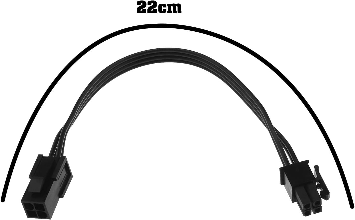 SING F LTD 2PCS ATX 4 Pin Male to Female CPU Power Extension Cable for Desktop Computer 12V 18 AWG 22Cm image number 4