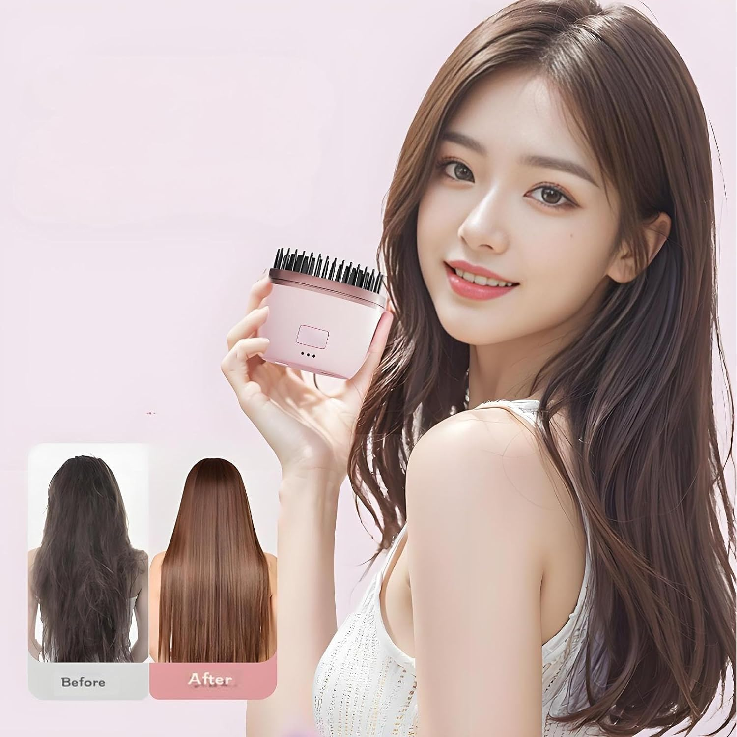 Cordless Hair Straightening Brush, Mini Travel Hair Straightener,Go Brush Pro,Fast Heating, 3 Temperature Settings, Rechargeable image number 4