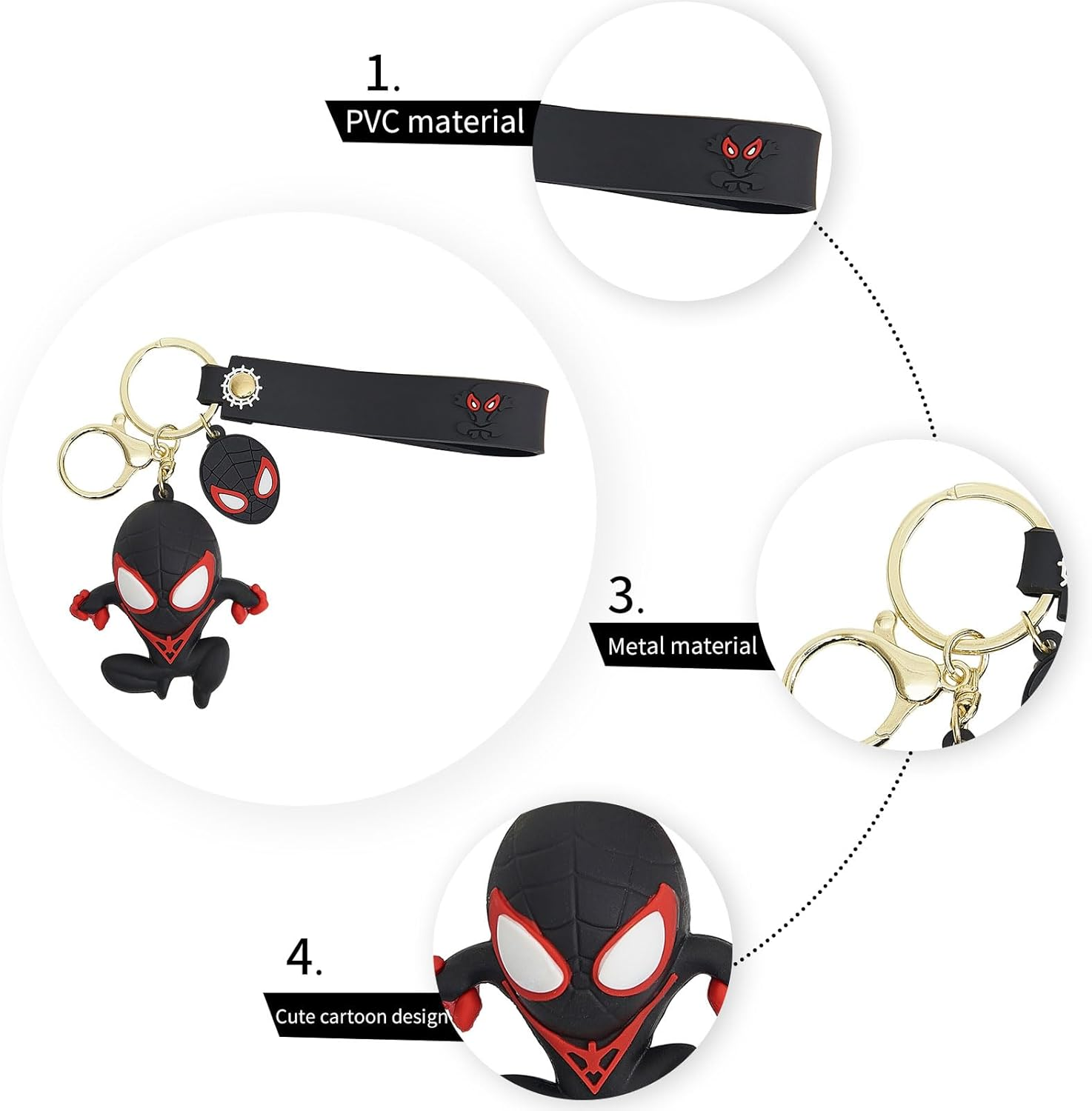 Cartoon Keychain for Girls and Boys, Cute Keychains Accessories Keyring Key Wristlet Car Charms Backpack Key Chain image number 2