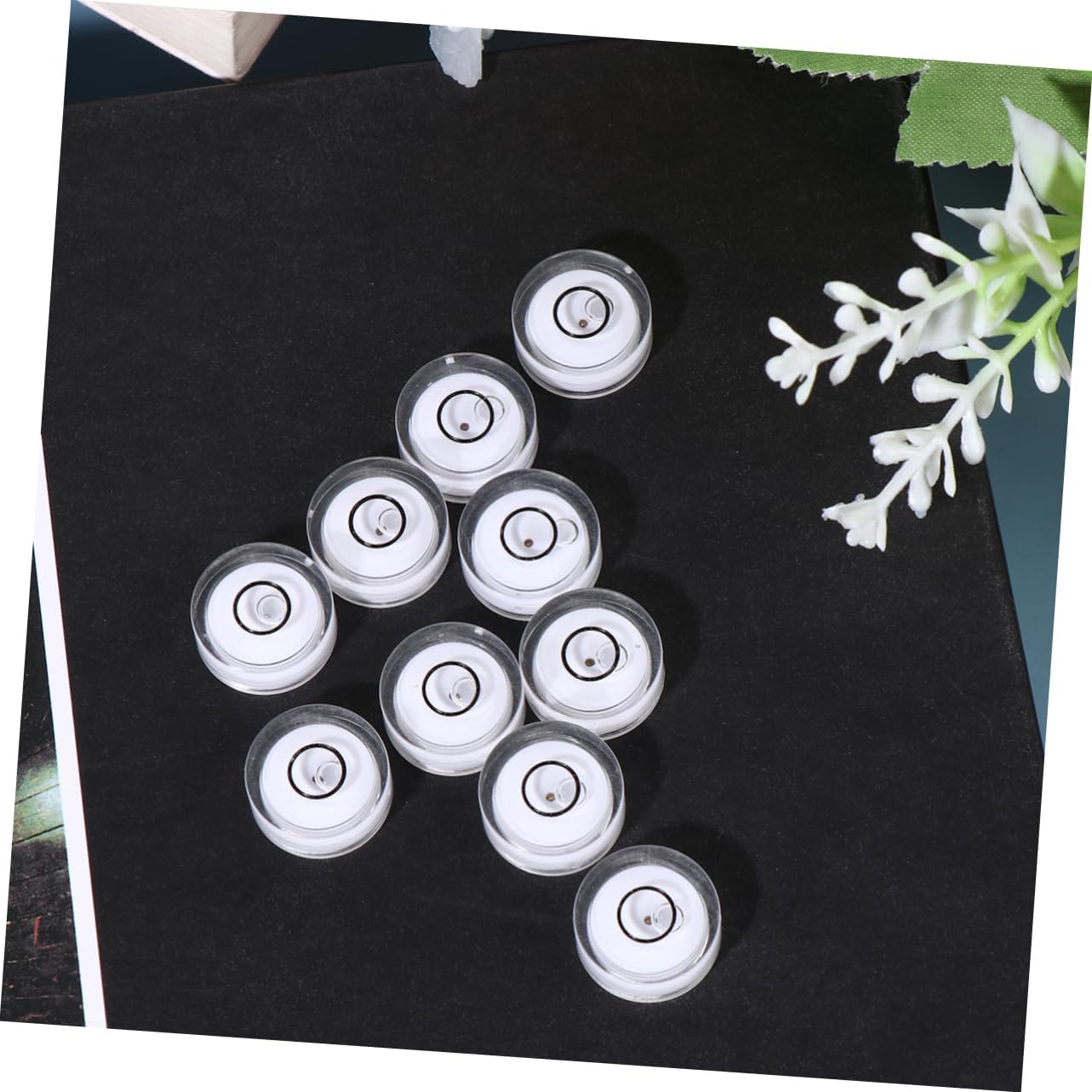 WOONEKY 16Pcs Level Bubble Spirit Level Tool for Accurate Surface Leveling Diameter Flat Height White Design for and Diy Projects - White image number 6