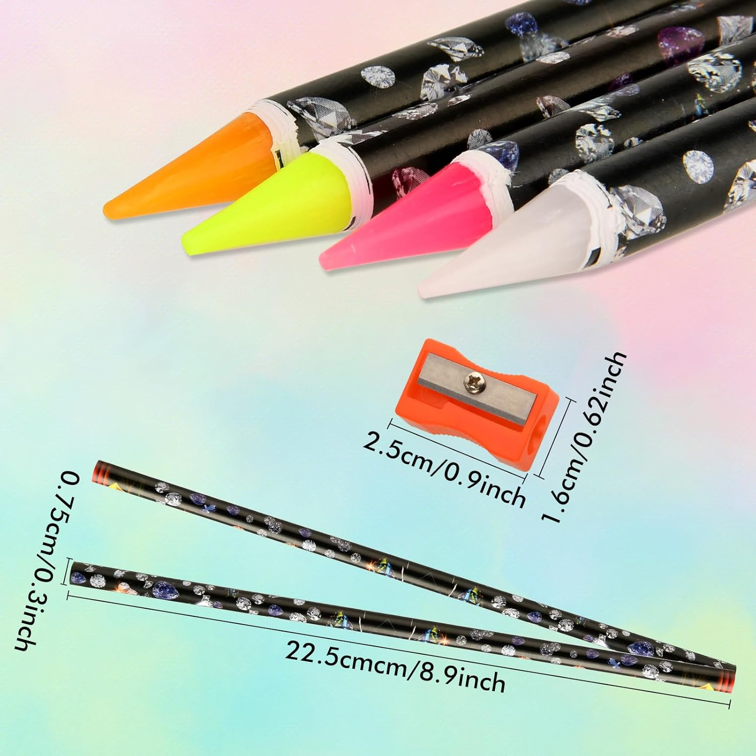 Rhinestone Picker for Nail Gems - 4Pcs Self-Adhesive Wax Pencil for Diamonds Applicator - DIY Nail Tool with Dotting Accessories and Sharpener image number 2