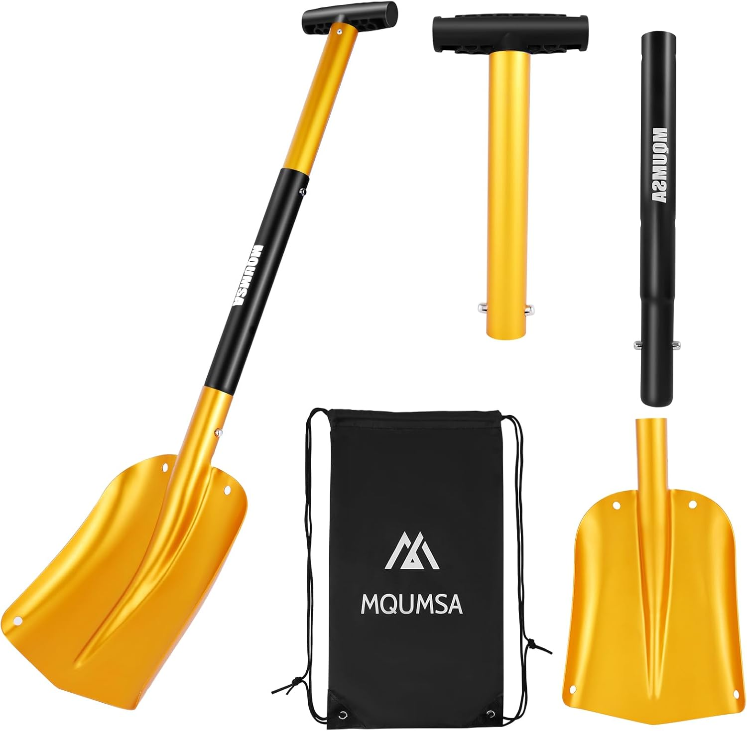 KAMINUO Portable Colorful Telescopic Aluminum Car Adjustable Extended Edition Snow Shovel (Golden) image number 2