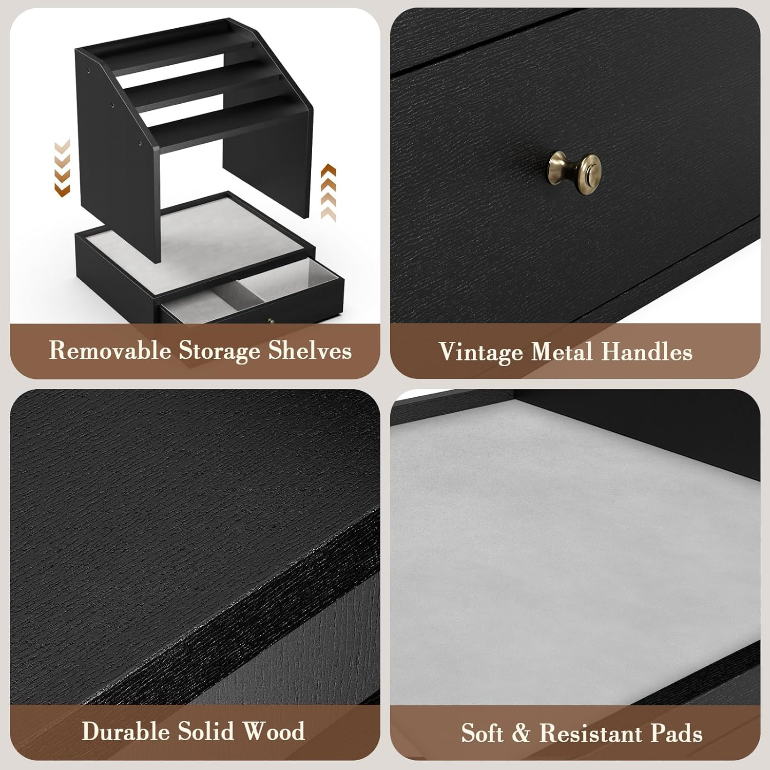 Cologne Organizer for Men, Large Capacity Perfume Organizer with Drawer, Cologne Storage Perfume Display Stand, Wooden Cologne Holder for Dresser, Black image number 4