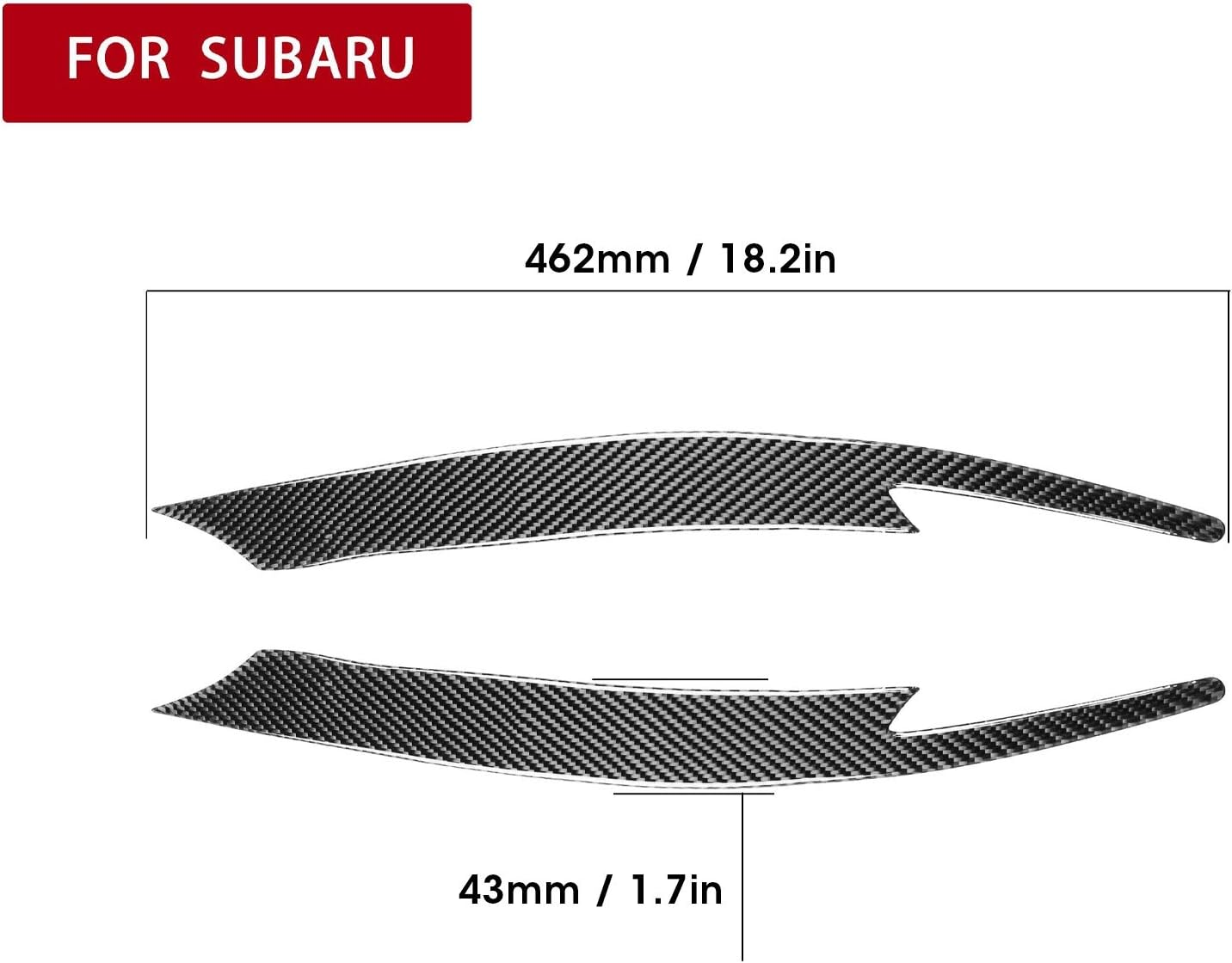 Eyelids Decal, Headlight Eyebrow Trim Carbon Fiber Eyelids for Impreza WRX STI 2008-2011 for Headlight Eyebrow image number 3